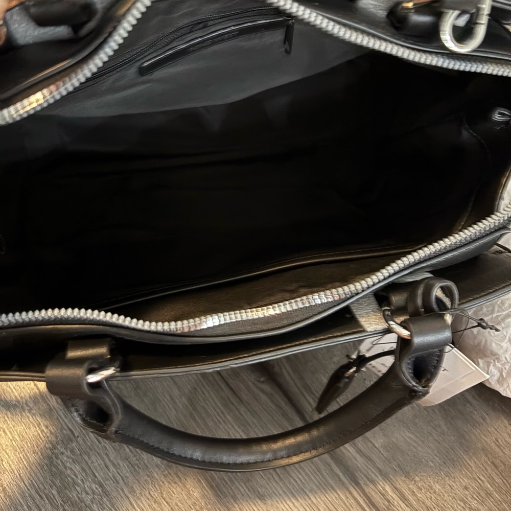 NWT Nine West Maribel Jet Black Satchel - Picture 9 of 14